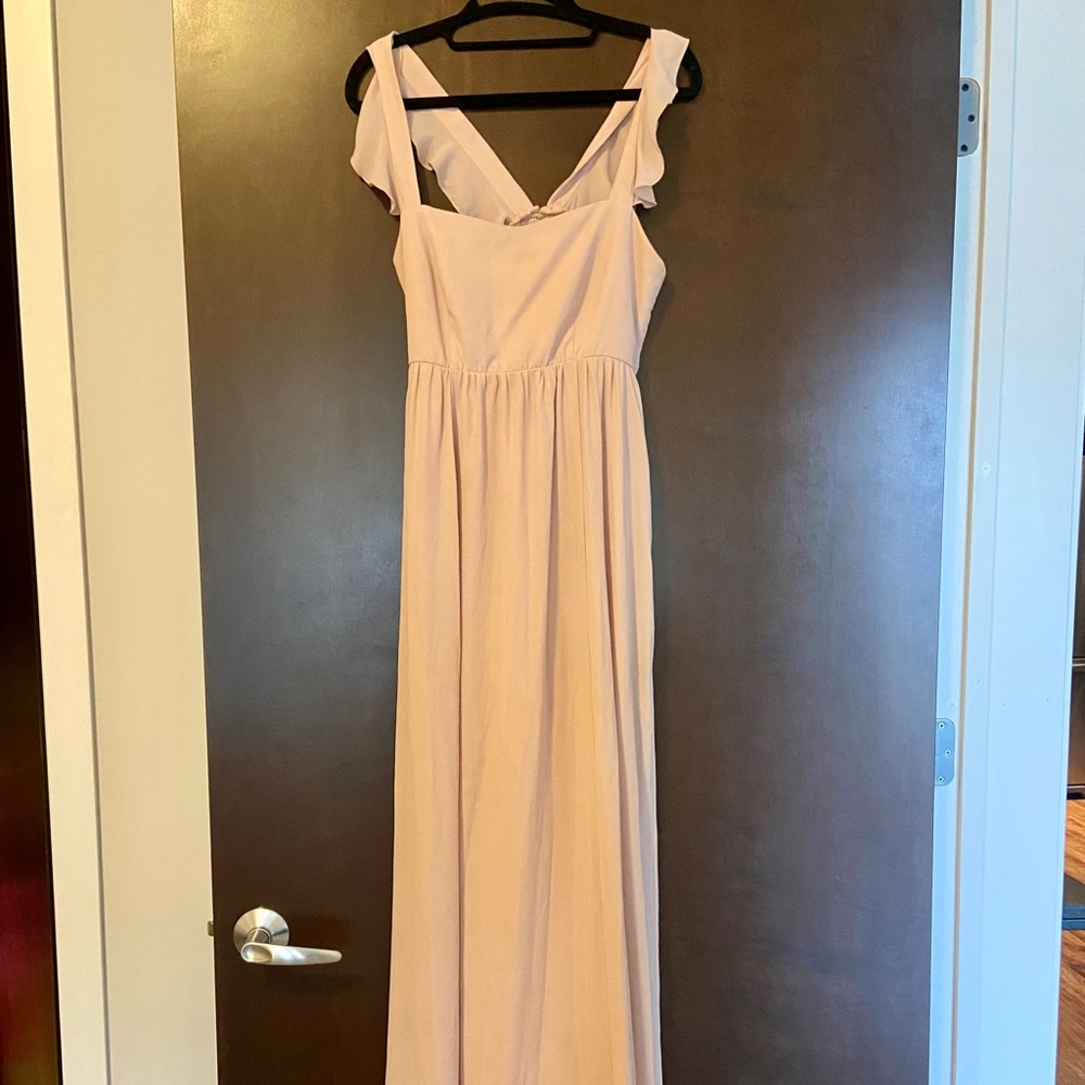 Show Me Your MuMu June Maxi Dress - dusty blush crisp size L